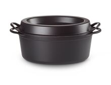 Le Creuset gietijzeren ovale Doufeu® 32 cm / 7.2 liter - mat zwart