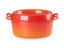 Le Creuset gietijzeren ovale Doufeu® 32 cm / 7.2 liter - oranjerood