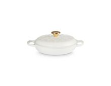 Le Creuset gietijzeren campagnard sneeuwvlokken 26 cm / 2.2 liter - wit