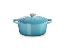 Le Creuset gietijzeren ronde braadpan 22 cm / 3.3 liter - caribbean blue