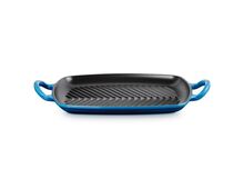Le Creuset rechthoekige gietijzeren grillplaat - 30 cm - azure