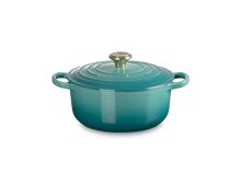 Le Creuset gietijzeren ronde braadpan 20 cm / 2.4 liter - bleu rivièra