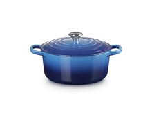 Le Creuset gietijzeren ronde braadpan 22 cm / 3.3 liter - azure