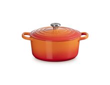 Le Creuset gietijzeren ronde braadpan 22 cm / 3.3 liter - oranjerood