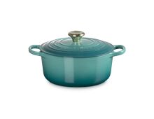 Le Creuset gietijzeren ronde braadpan 24 cm / 4.2 liter - bleu rivièra