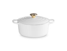 Le Creuset gietijzeren ronde braadpan 24 cm / 4.2 liter - wit