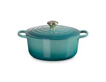 Le Creuset gietijzeren ronde braadpan 26 cm / 5.3 liter - bleu rivièra