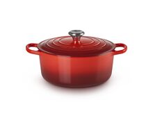 Le Creuset gietijzeren ronde braadpan 26 cm / 5.3 liter - kersenrood