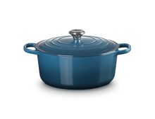 Le Creuset gietijzeren ronde braadpan 28 cm / 6.7 liter - deep teal