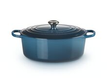 e Creuset gietijzeren ovale braadpan - 33 cm / 7.5 liter - deep teal