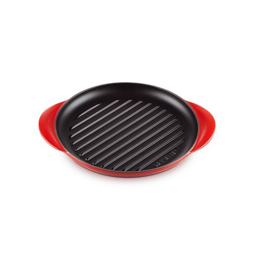 Le Creuset gietijzeren ronde grillplaat - 25 cm - kersenrood