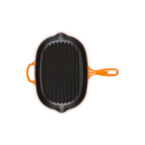 Le Creuset gietijzeren ovale grillpan - 32 cm - oranjerood