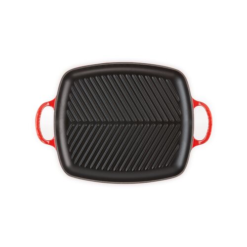 Le Creuset rechthoekige gietijzeren grillplaat - 30 cm - kersenrood