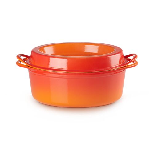 Le Creuset gietijzeren ovale Doufeu® 30 cm / 6.0 liter - oranjerood