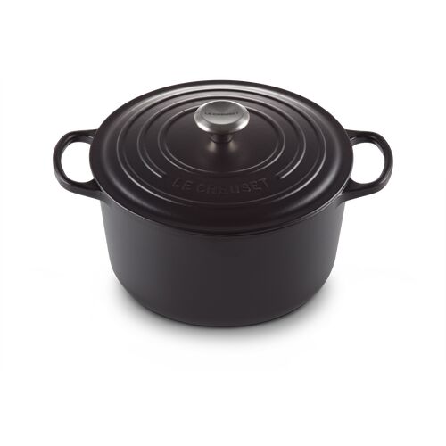 Le Creuset hoge gietijzeren ronde braadpan - 26 cm / 6.3 liter - mat zwart