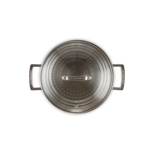 Multi Stoominzet in RVS met Glazen Deksel Zilver 24 cm