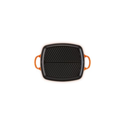Le Creuset rechthoekige gietijzeren grillplaat - 30 cm - oranjerood