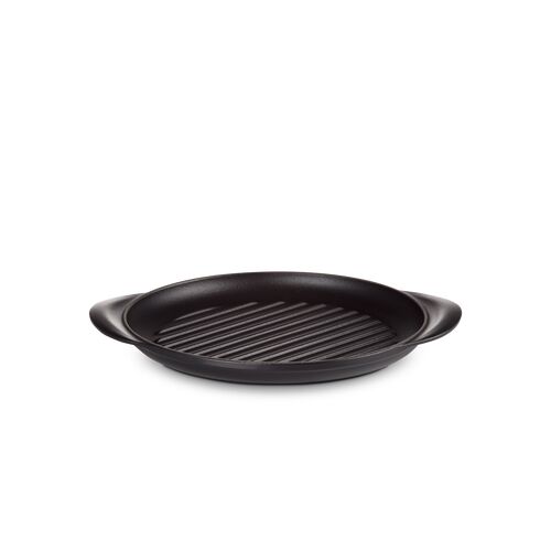 Le Creuset gietijzeren ronde grillplaat - 25 cm - mat zwart