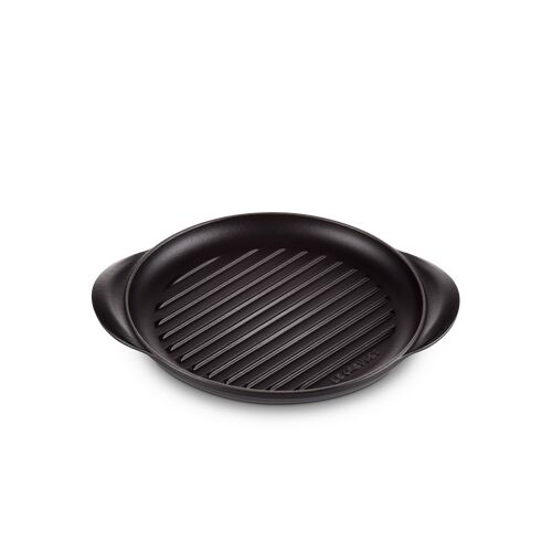 Le Creuset gietijzeren ronde grillplaat - 25 cm - mat zwart