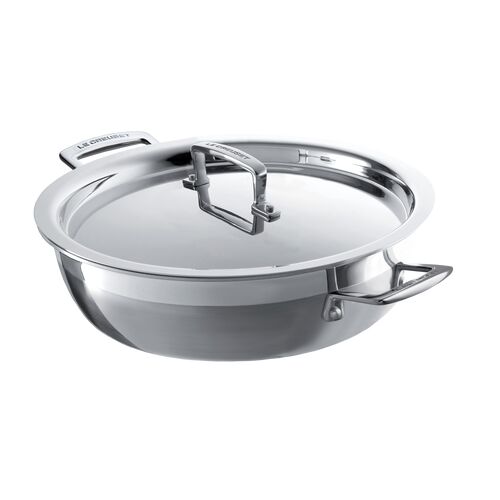 Le Creuset RVS provençaalse sauteerpan met anti-aanbaklaag en deksel - 30 cm / 4.8liter