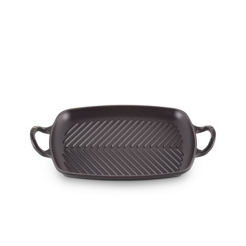 Le Creuset rechthoekige gietijzeren grillplaat - 30 cm - mat zwart