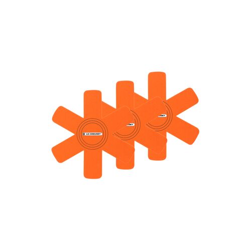 Le Creuset pannenbeschermers - set van 3 - oranjerood