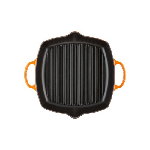 Le Creuset hoge vierkante grillplaat - 30 cm - oranjerood