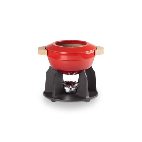 Le Creuset gietijzeren fondueset Deluxe - 2 liter - kersenrood