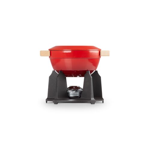 Le Creuset gietijzeren fondueset Deluxe - 2 liter - kersenrood