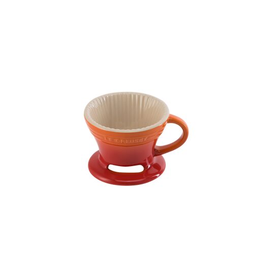 Le Creuset aardewerken koffiefilter - oranjerood