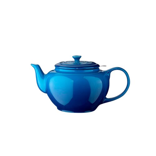 Le Creuset aardewerken theepot RVS theezeef - marseille blauw