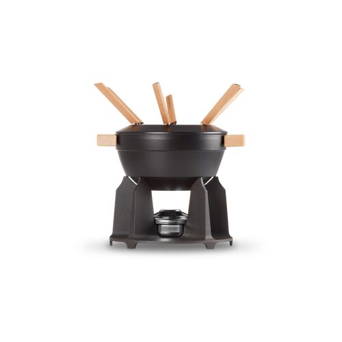 Le Creuset gietijzeren fondueset Deluxe - 2 liter - mat zwart