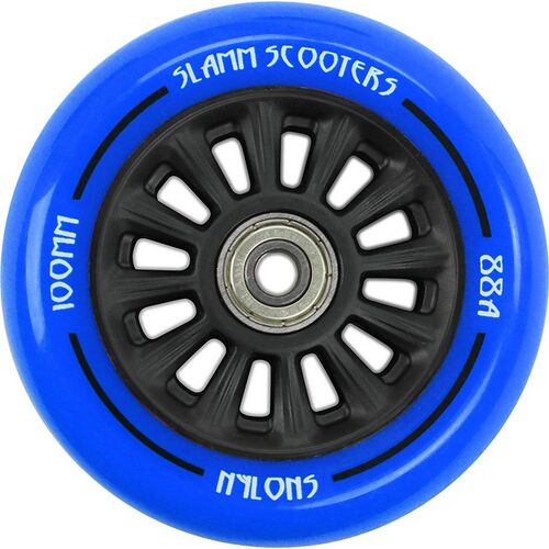 Slamm Nylon Core wiel - 100 mm - blauw