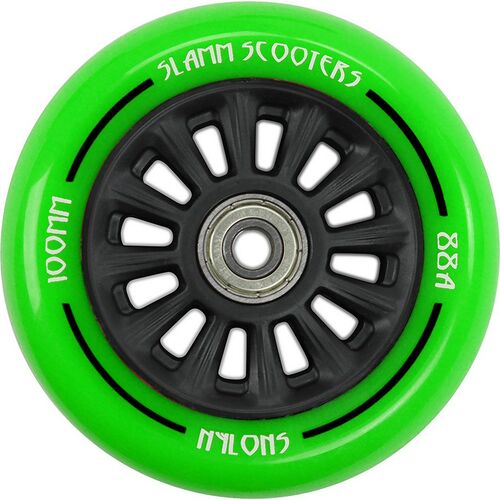 Slamm Nylon Core wiel - 100 mm - groen