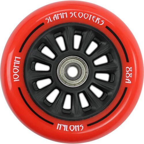 Slamm Nylon Core wiel - 100 mm - rood