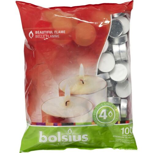 Bolsius waxinelichtjes - 4uur - 100 stuks