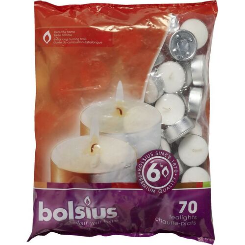 Bolsius waxinelichtjes - 6uur - 70 stuks