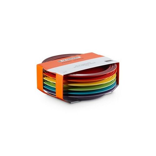 Le Creuset aardewerken ontbijtborden set  - 22 cm - regenboog