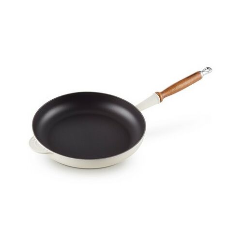Le Creuset gietijzeren koekenpan met houten handvat - 28 cm / 2.6 liter - meringue