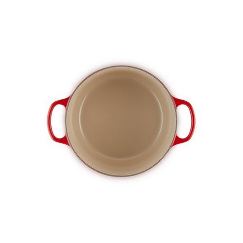 Le Creuset hoge gietijzeren ronde braadpan - 24 cm / 5.0 liter - kersenrood