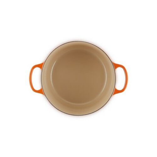 Le Creuset hoge gietijzeren ronde braadpan - 24 cm / 5.0 liter - oranjerood