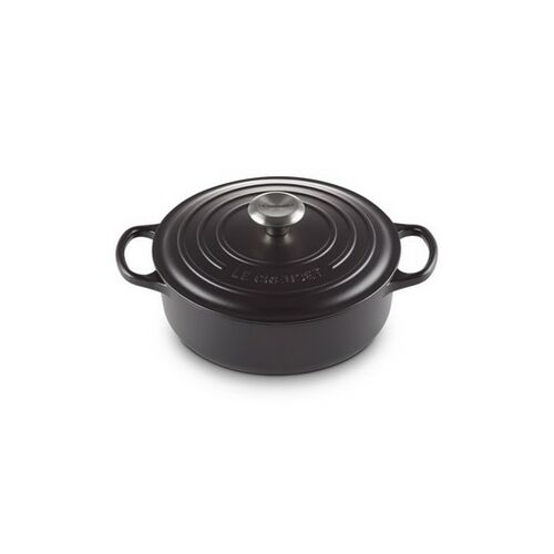 Le Creuset lage gietijzeren ronde braadpan 24 cm / 3.1 liter - mat zwart