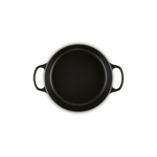 Le Creuset lage gietijzeren ronde braadpan 24 cm / 3.1 liter - mat zwart