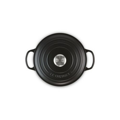 Le Creuset lage gietijzeren ronde braadpan 24 cm / 3.1 liter - mat zwart