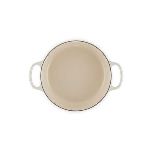 Le Creuset lage gietijzeren ronde braadpan 24 cm / 3.1 liter - meringue
