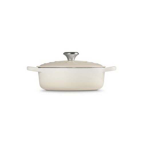 Le Creuset lage gietijzeren ronde braadpan 24 cm / 3.1 liter - meringue