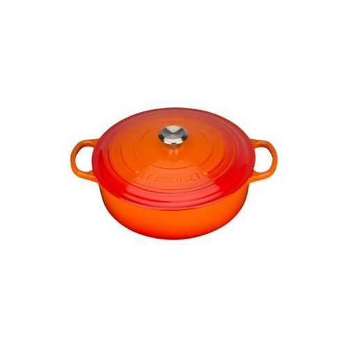 Le Creuset lage gietijzeren ronde braadpan 24 cm / 3.1 liter - oranjerood