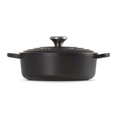 Le Creuset lage gietijzeren ronde braadpan 30 cm / 6.2 liter - mat zwart