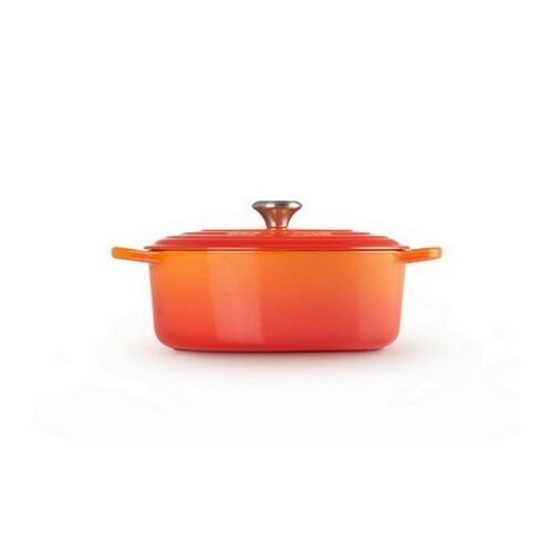 Le Creuset lage gietijzeren ovale braadpan - 27 cm / 3.4 liter - oranjerood