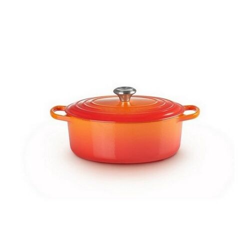 Le Creuset lage gietijzeren ovale braadpan - 27 cm / 3.4 liter - oranjerood